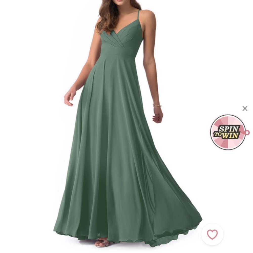 Azazie Avelina Eucalyptus Dress - Size 2